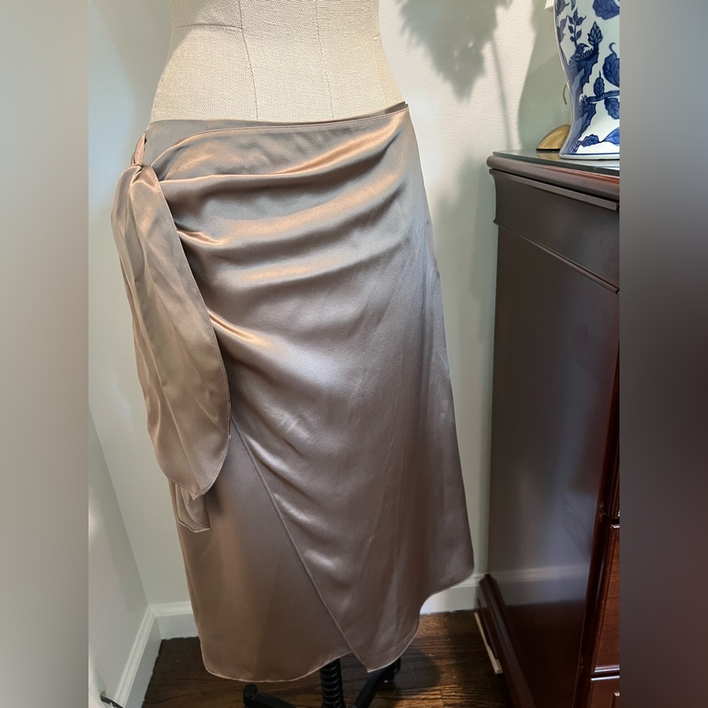 CINQ A SEPT Silk Tie Skirt, size M